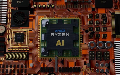 Close-up van een AI-chip op een printplaat als symbool voor smart manufacturing investeringen